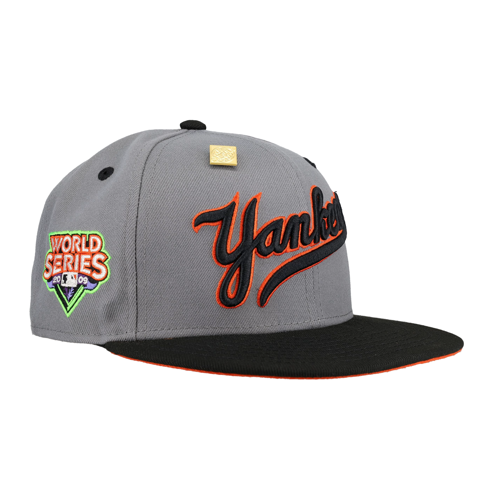 New York Yankees Script Logo 2023 Scaredy Cat Collection 2009 World Series Fitted Hat