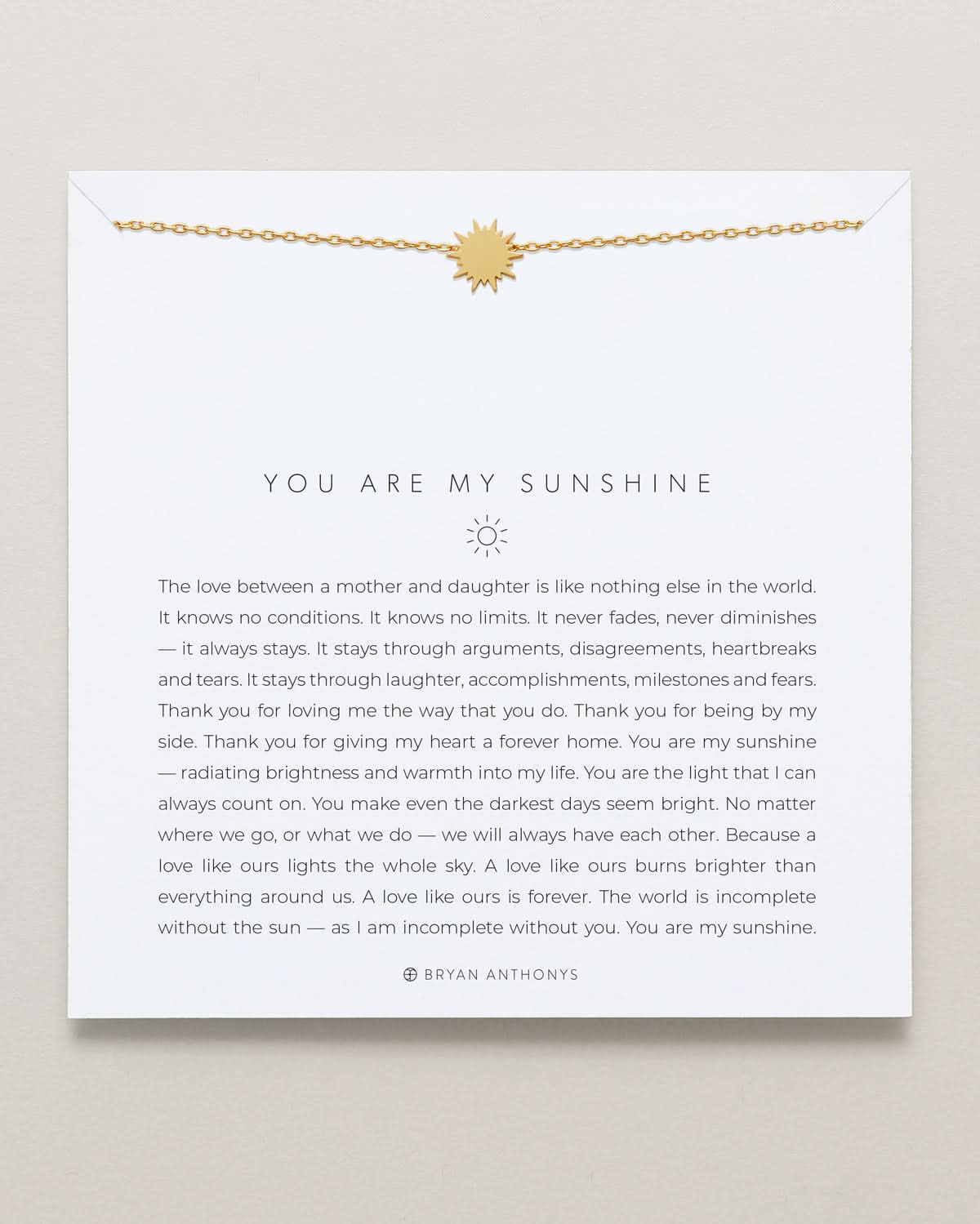 You Are My Sunshine Icon Necklace by Bryan Anthonys at Shirley Shoppe