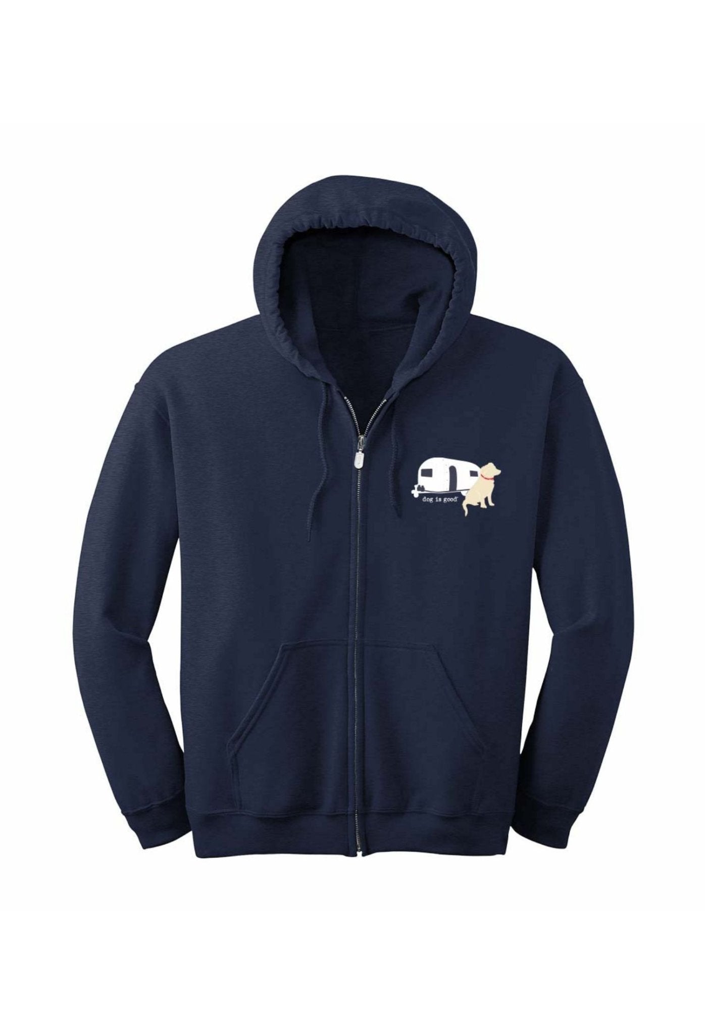 Zip Hoodie: Never RV Alone by Dog is Good at Shirley Shoppe
