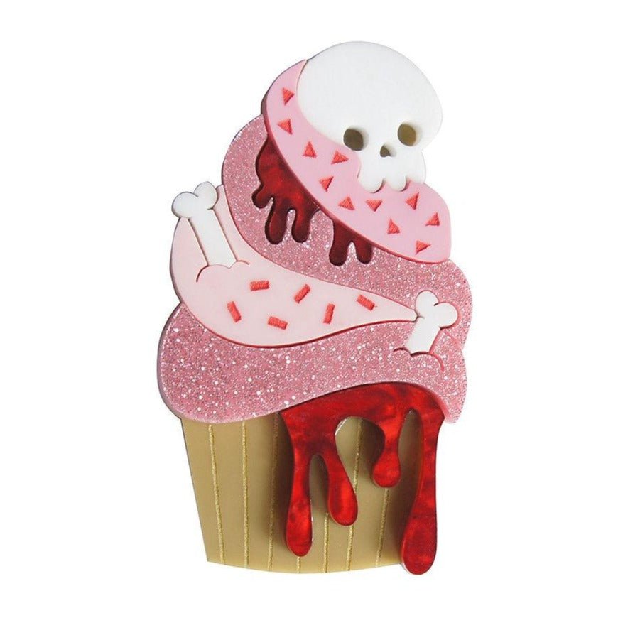 Zombie Cupcake Halloween Brooch by Laliblue by Quirks! at Shirley Shoppe